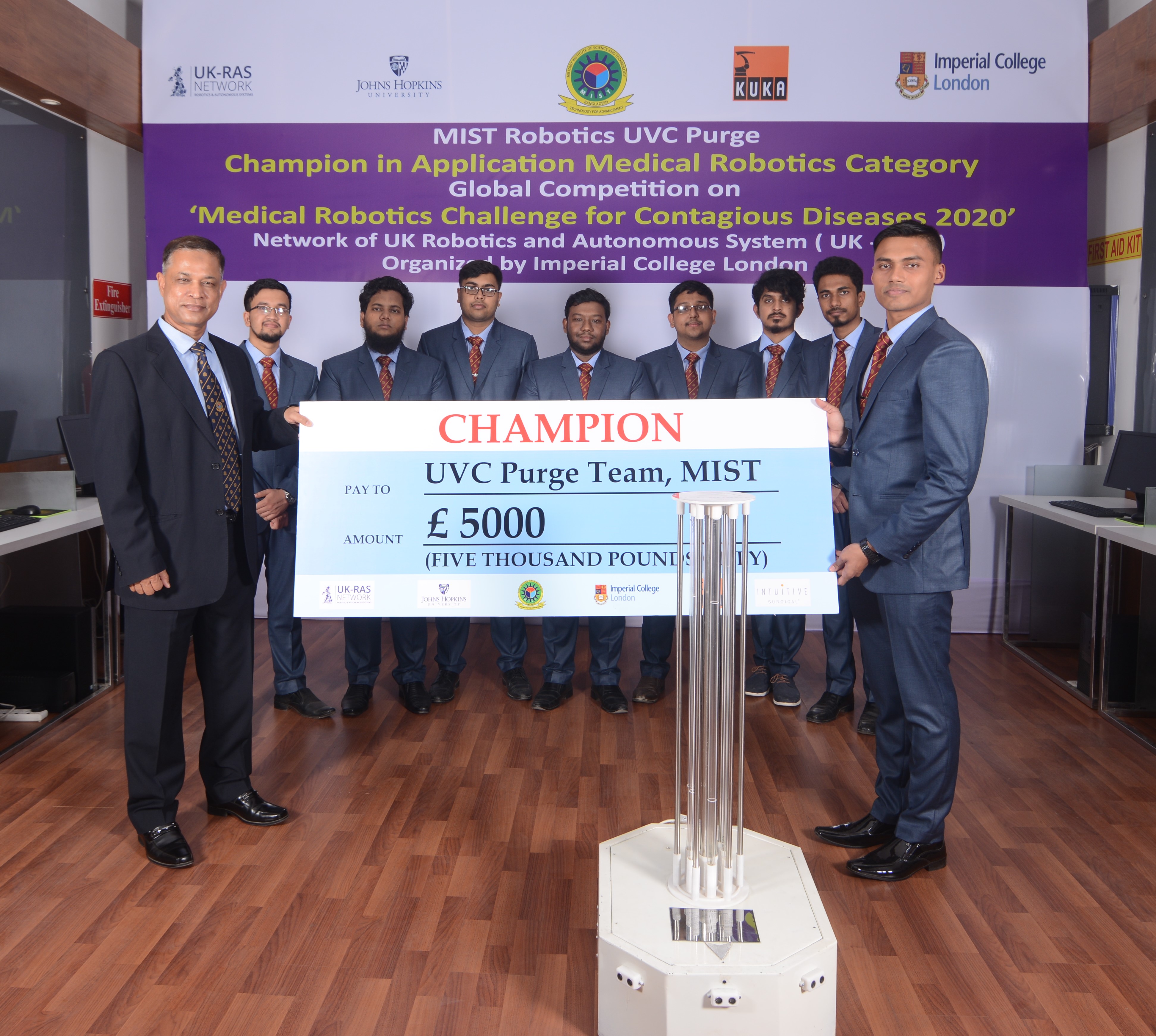 Team MIST ‘UVC-PURGE’ wins championship in Medical Robotics Challenge for Contagious Disease 2020